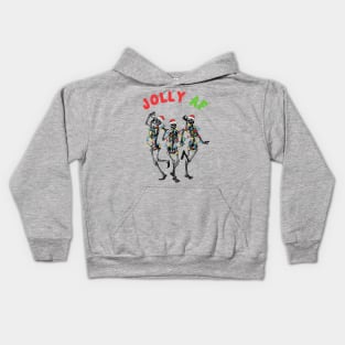 Jolly AF as Fuck Christmas Skeleton Lights Kids Hoodie